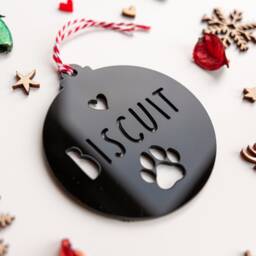 Personalised Pet Christmas Bauble Dog Paw Ornament - thumbnail 1