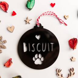 Personalised Pet Christmas Bauble Dog Paw Ornament - thumbnail 2