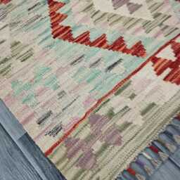 Heritage Tribal Runner, Handmade Artisan Afghan Turkish Scandinavian Navajo Bohemian Flatweave Wool Multicolour Kilim Runner Rug 200x83 cm - thumbnail 2