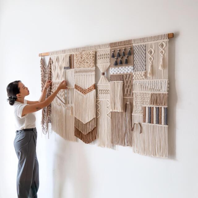 Extra Large Macrame Tapestry, Wall Hanging, Textured Boho Art, Decor, Woven Art - image 1