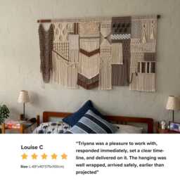 Extra Large Macrame Tapestry, Wall Hanging, Textured Boho Art, Decor, Woven Art - thumbnail 4