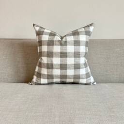 Sandy Gingham Pillow Cover 100% Linen Cotton, Modern Farmhouse - thumbnail 2