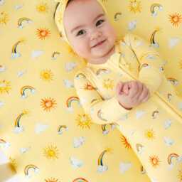 Sunshine & Rainbows Bamboo Crib Sheet, Sunshine Nursery, Rainbows Baby Super Soft Sheet - thumbnail 3