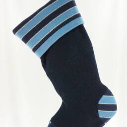 Christmas Stocking Stripes Felted Wool Hollister Navy Blue Baby Sweater Recycled Repurposed Upcycled 074 - thumbnail 3