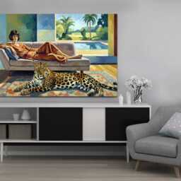 Modern Daffodil Oil Painting Canvas Print - Vibrant Yellow Floral Still Life David Hockney Inspired Wall Art Bold Impasto Flower Decor - thumbnail 2