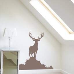 Forest Buck Wall Decal - Deer Decal, Woodland Nursery Theme, Sticker, Foggy Nature 189 - thumbnail 1
