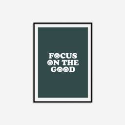 Focus On The Good Print - Positivity Print, Retro Wall Home Decor, Affirmation Minimalist Art, Gallery Wall, Unframed - thumbnail 3