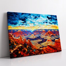 Grand Canyon Landscape Abstract Oil Painting Van Gogh Style Wall Art, Framed Canvas Poster Print, Home Kitchen Office Room Decor, Gifts - thumbnail 2