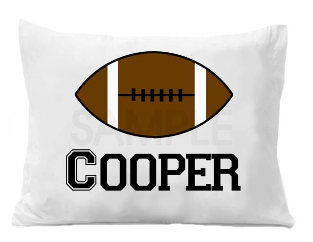 Personalized Football Pillowcase, Boys Sports Bedding - image 1