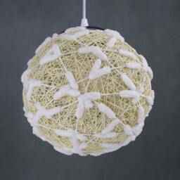 Handwoven Paper Rope Globe Pendant Light - Spherical Ceiling Fixture - thumbnail 2