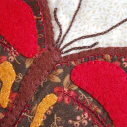 Butterfly Quilt Wall Hanging, Appliqued Cotton Fabric, 20 - thumbnail 3