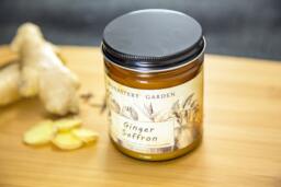 4 Oz Ginger Saffron Scented Soy Candle, Natural Wax Candles