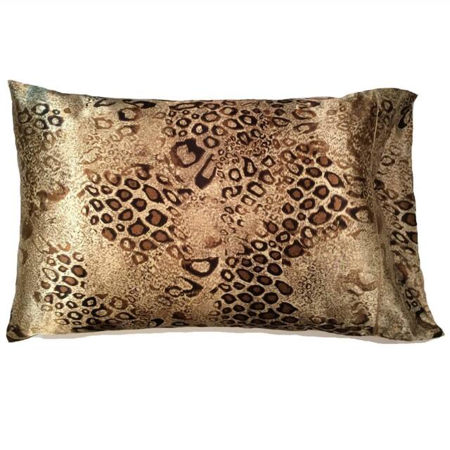 Leopard Print Charmeuse Satin Lumbar Pillow, 12x16 Accent Pillow Cover