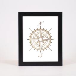 Oversized Compass Rose Cartography, Old Map, Cartographers Silhouette Art Print, Colourful Silhouette, Hipster - thumbnail 2