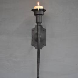 Wrought Iron Wall Candle Sconce, Medieval Holder - thumbnail 3