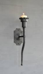 Wrought Iron Wall Candle Sconce, Medieval Holder - thumbnail 1