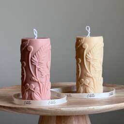 Fern Pillar Soy Candle Sculptural Plant Design, Minimal Home Decor - thumbnail 1