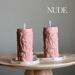 Fern Pillar Soy Candle Sculptural Plant Design, Minimal Home Decor - thumbnail 2