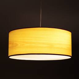 Handmade Wood Veneer Pendant Light - Modern Designer Ceiling Lamp, Natural Warm Glow - thumbnail 2