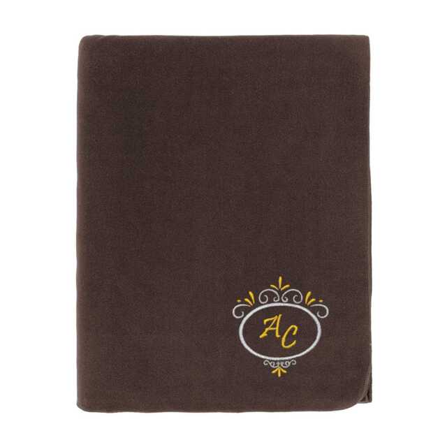 Brown Fleece Blanket - Personalized Deluxe Embroidery - image 1
