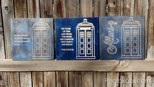 Tardis Doctor Who Quote Wooden Carved Wall Hanging - image 1