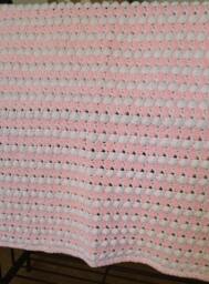 Pink & White Bubble-Pattern Baby Blanket