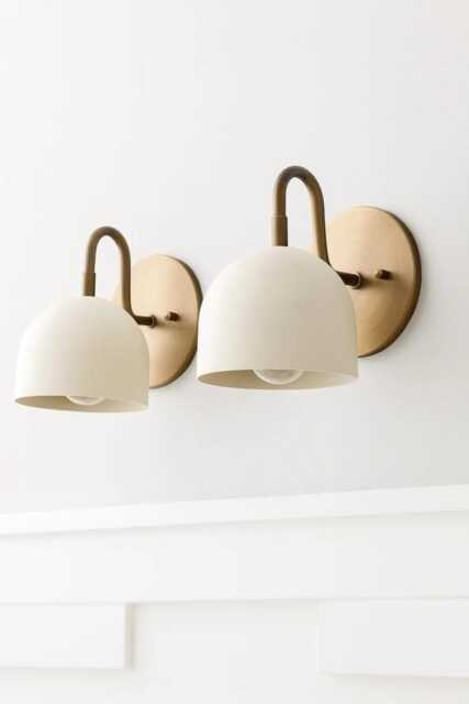 Modern Brass Bowl Wall Sconce - Handmade Dome Shade Light Fixture For Bedroom, Hallway & Living Room - image 1