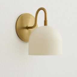 Modern Brass Bowl Wall Sconce - Handmade Dome Shade Light Fixture For Bedroom, Hallway & Living Room - thumbnail 3