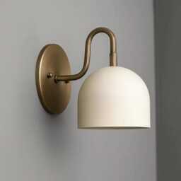 Modern Brass Bowl Wall Sconce - Handmade Dome Shade Light Fixture For Bedroom, Hallway & Living Room - thumbnail 2