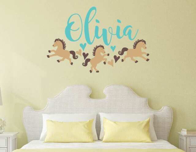 Horses Wall Decal Little Girls Love Name Horse Kids Nursery Horse Decal ~ Alphabet Garden Child065 - image 1