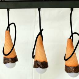 Handmade Ceramic Triple Ice Cream Cone Lamp Metal Hatch Home Decor Light Duty Tax Free - thumbnail 2