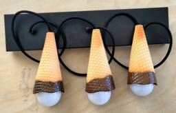 Handmade Ceramic Triple Ice Cream Cone Lamp Metal Hatch Home Decor Light Duty Tax Free