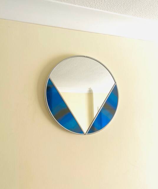 Art Deco Round Mirror - Blue Yonder - image 1