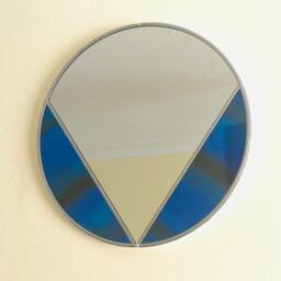 Art Deco Round Mirror - Blue Yonder - thumbnail 2
