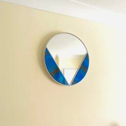 Art Deco Round Mirror - Blue Yonder - thumbnail 4