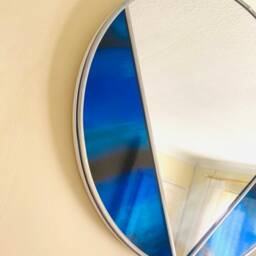Art Deco Round Mirror - Blue Yonder - thumbnail 3