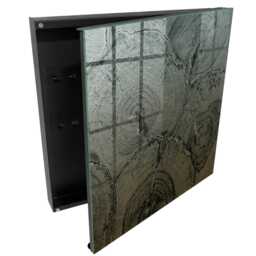 Wooden Structure Key Cabinet For Home, Gray Box Wall, Abstract Textures, Lovers Of Nature & Elegance