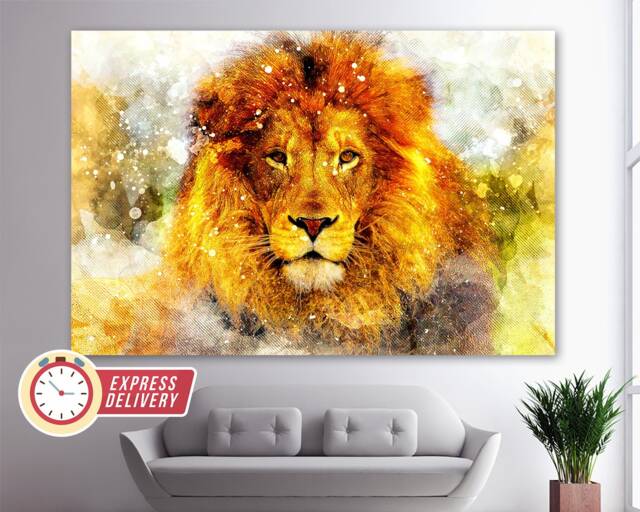 Abstract Lion Canvas Print, Paintings, Art, Photo, Wall Decor - image 1