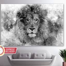 Abstract Lion Canvas Print, Paintings, Art, Photo, Wall Decor - thumbnail 2