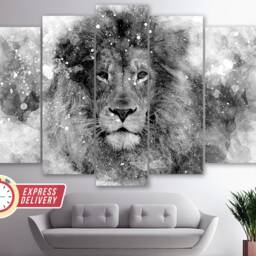 Abstract Lion Canvas Print, Paintings, Art, Photo, Wall Decor - thumbnail 4