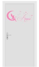 Personalised Name Matt Vinyl Wall Art Sticker Decal, Mural, With Fairy, Moon & Stars. Children's Bedroom, Nursery, Playroom, Door Decor - thumbnail 2