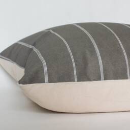 Brown Lumbar Pillow, Chocolate Throw Pillow Cover, Striped Dark - - thumbnail 3