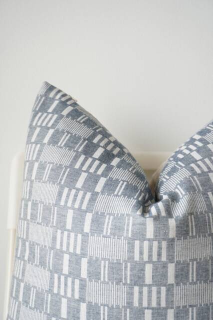 Grey Striped White Linear Pillow Cover - image 1