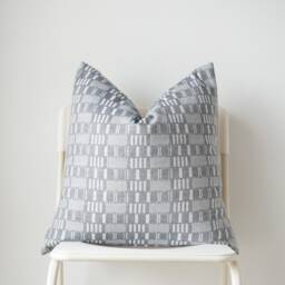 Grey Striped White Linear Pillow Cover - thumbnail 2