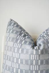 Grey Striped White Linear Pillow Cover - thumbnail 1