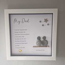 Personalised Dad Gift From Son Or Daughter Pebble Picture, Pebble Frame, , Birthday Present, Fathers Day - thumbnail 3