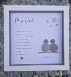 Personalised Dad Gift From Son Or Daughter Pebble Picture, Pebble Frame, , Birthday Present, Fathers Day - thumbnail 1