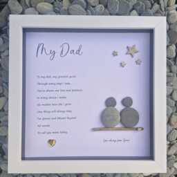 Personalised Dad Gift From Son Or Daughter Pebble Picture, Pebble Frame, , Birthday Present, Fathers Day - thumbnail 2