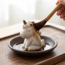 Unicorn Tea Pet Zisha Companion Cute Animal Ceremony Accessory Handmade Style Lover Gift Collectible - thumbnail 3