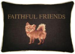 Papillon Faithful Friends Oblong Tapestry Cushion Pillow Cover - thumbnail 1